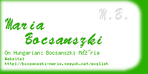 maria bocsanszki business card